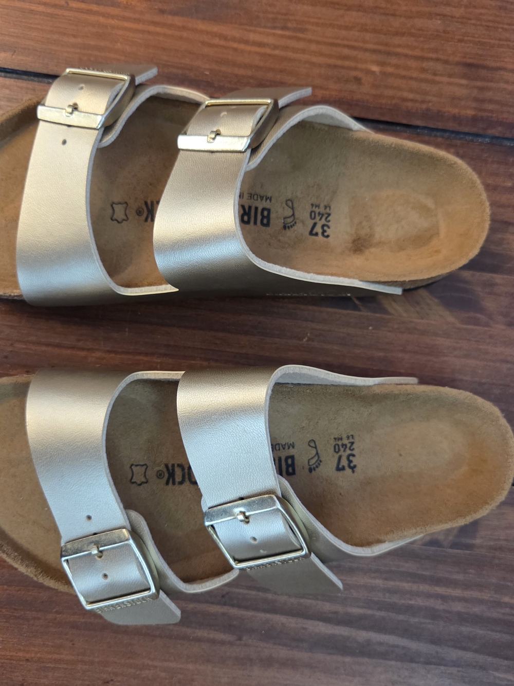 Birkenstock  Metallic Gold Double Strap Sandals